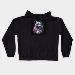 Samoyed With A Candle Kids Hoodie